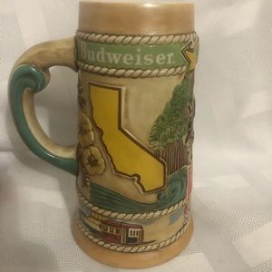 Budweiser beer stein California/plumeria